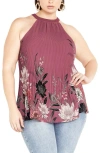 CITY CHIC TIFFANY FLORAL PRINT SLEEVELESS TOP