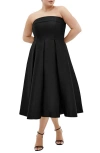 City Chic Tiffany Strapless Fit & Flare Dress In Black