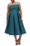 City Chic Tiffany Strapless Fit & Flare Dress In Blue