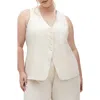 City Chic Tori Vest In Cream