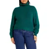 City Chic Untamed Turtleneck Sweater In Teal