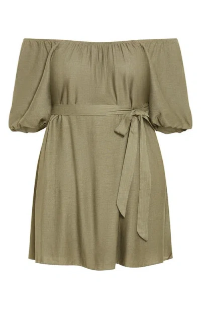 City Chic Uptown Minidress In Olive