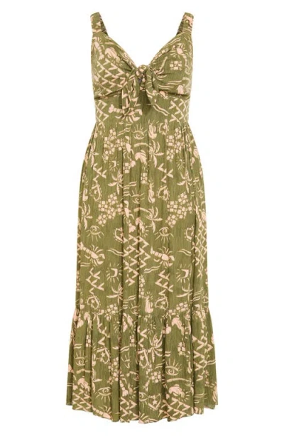 City Chic Vacay Print Sleeveless Maxi Dress