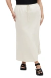 City Chic Vivien Linen Blend Drawstring Skirt In Cream