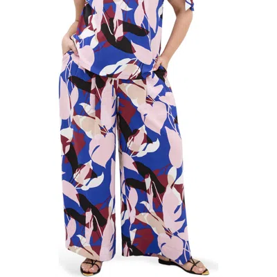 City Chic Wild Fern Printed Wide Leg Pants In Multi