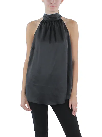 City Chic Womens Tie-neck Shell Halter Top In Black