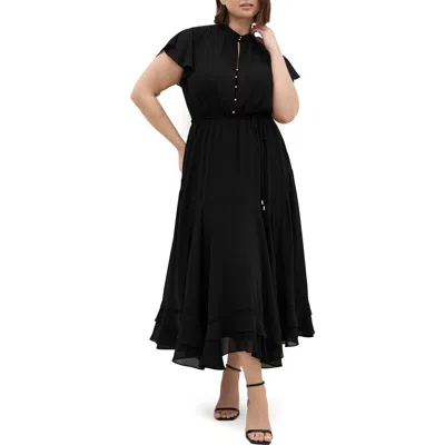 City Chic Yasmine Maxi Dress In Black