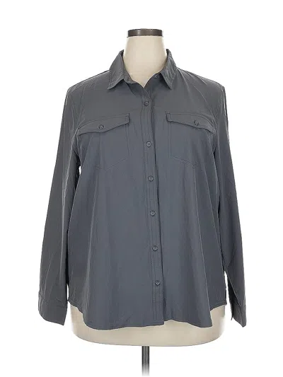 Pre-owned City Classified Long Sleeve Blouse In Gray