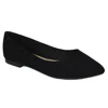 City Classified Women Suede Flats In Black In Black