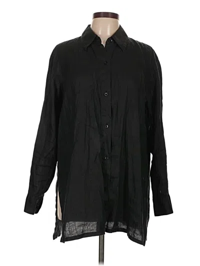 Pre-owned City Dkny Long Sleeve Blouse In Black