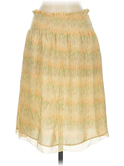 Pre-owned City Dkny Silk Skirt In Yellow