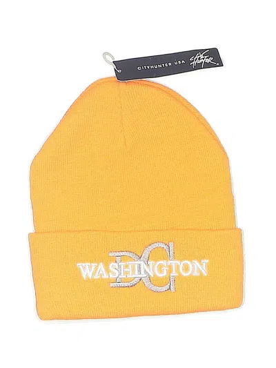 City Hunter Beanie Hat In Orange