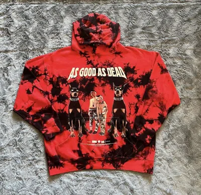 Pre-owned City Morgue X Fuck The Population City Morgue As Good As Dead Tie Dye Hoodie In Red
