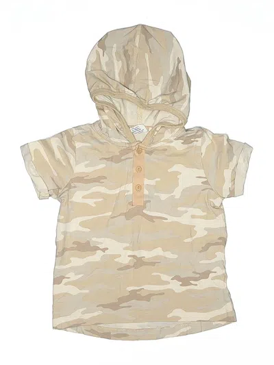 Pre-owned City Mouse Kids' Short Sleeve Henley Shirt In Brown