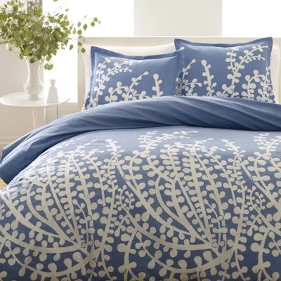City Scene Branches Reversible Duvet Cover Set In Blue