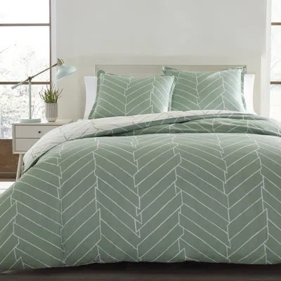 City Scene Ceres Reversible Duvet Cover Set In Green