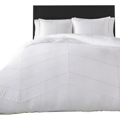 City Scene Courtney White Microfiber Reversible 3 Piece Duvet Cover Set