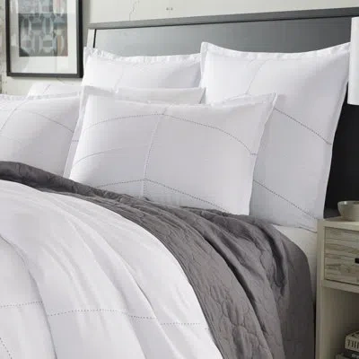 City Scene Courtney White Microfiber Reversible Modern & Contemporary Comforter Set In White;tan