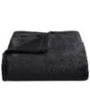 City Scene Fur Like Solid Fur Like Reversible Throw Blanket In Black