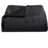 City Scene Fur Like Solid Fur Like Reversible Throw Blanket In Black