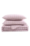 City Scene Grid Microfiber Quilt & Shams Set In Pink