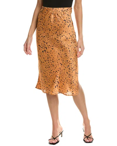 City Sleek Printed Midi Skirt In Brown