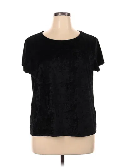 Pre-owned City Streets Short Sleeve Top Black Scoop Neck Tops