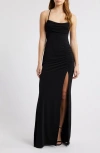 City Studio Back Tie Dress In Black
