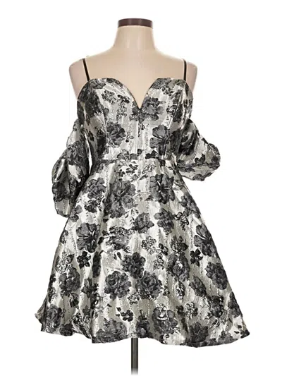 City Studio Cocktail Dress In Silver