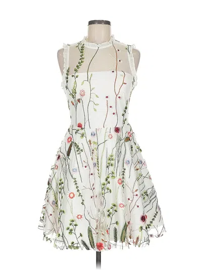 Pre-owned City Studio Cocktail Dress In White