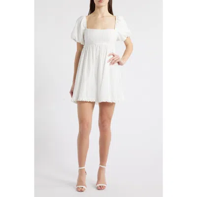 City Studio Eyelet Embroidery Minidress In Ivory
