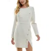 City Studio Juniors Womens Boucle Metallic Mini Dress In Multi