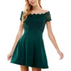City Studio Juniors Womens Cocktail Mini Fit & Flare Dress In Gold