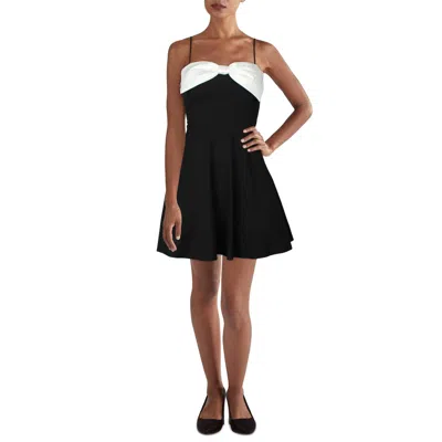 City Studio Juniors Womens Colorblock Polyester Fit & Flare Dress In Multi