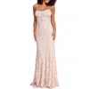 City Studio Juniors Womens Full Length Lace Evening Dress In Pink