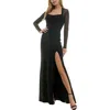 City Studio Juniors Womens Glitter Polyester Evening Dress In Black