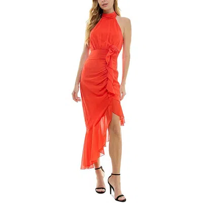 City Studio Juniors Womens Halter Mini Cocktail And Party Dress In Multi
