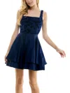 CITY STUDIO JUNIORS WOMENS LACE BODICE MINI FIT & FLARE DRESS