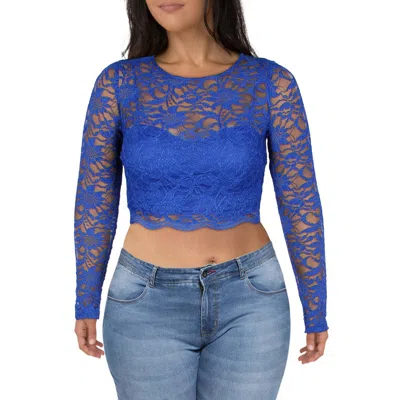 City Studio Juniors Womens Lace Glitter Pullover Top In Multi