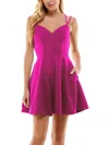 City Studio Juniors Womens Mini Sleeveless Fit & Flare Dress In Multi