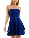 CITY STUDIO JUNIORS WOMENS MINI STRAPLESS COCKTAIL AND PARTY DRESS