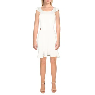 City Studio Juniors Womens Open Back Midi Cocktail And Party Dress In White