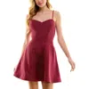 City Studio Juniors ` Womens Open Back Mini Fit & Flare Dress In Pink