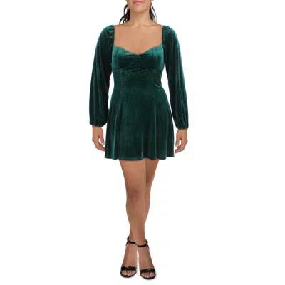 City Studio Juniors Womens Panel Polyester Mini Dress In Green