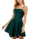 City Studio Juniors Womens Party Mini Fit & Flare Dress In Green