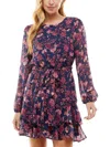 City Studio Juniors Womens Party Short Mini Dress In Blue