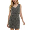City Studio Juniors Womens Pocket Tweed Mini Dress In Multi