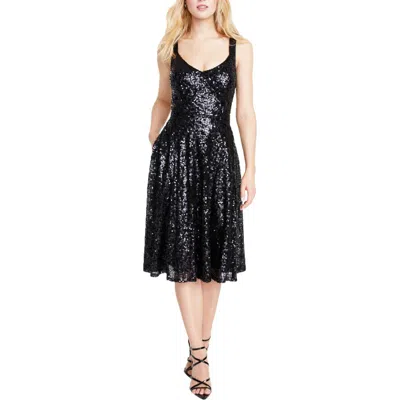 City Studio Juniors Womens Sequin Open Back Party Dress In Black