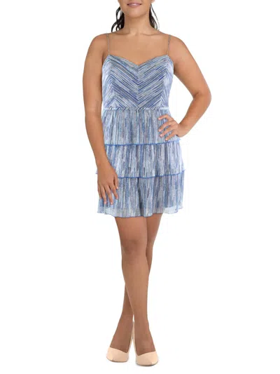 City Studio Juniors Womens Tiered Mini Cocktail And Party Dress In Multi