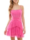 CITY STUDIO JUNIORS WOMENS TIERED RUFFLED COCKTAIL AND PARTY DRESS